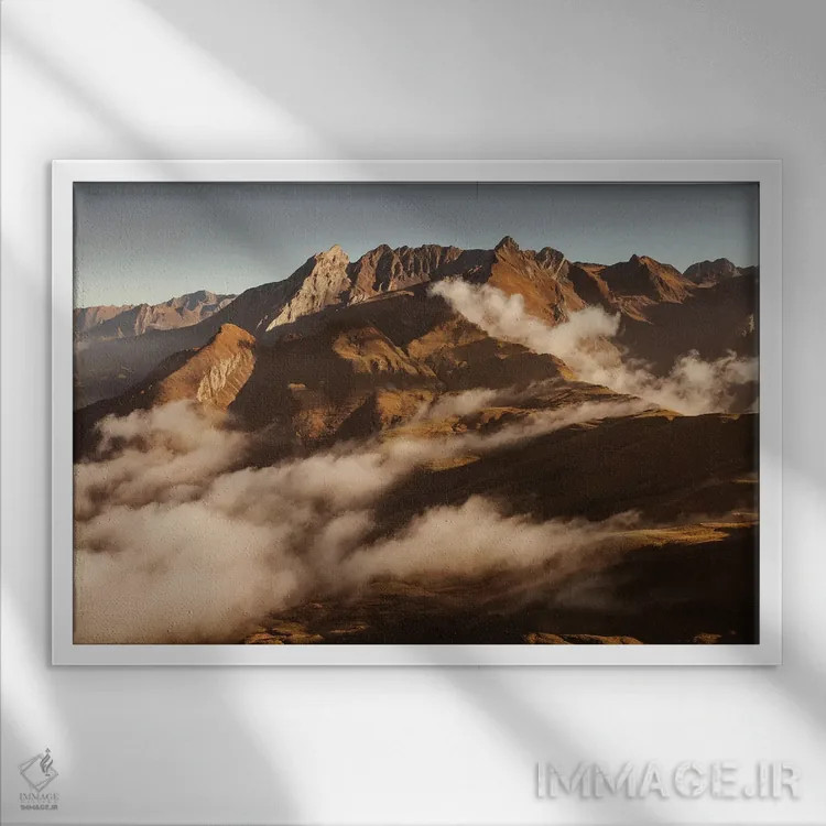 تابلو رنگهای پاییزی در کوهستان اثر آنابل شابر - نمای قابدار سفید