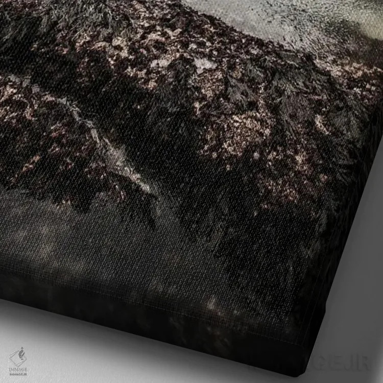 تابلو ساحل اترتا (فرانسه) اثر آنابل شابر - نمای نزدیک بافت بوم