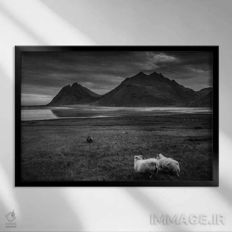 تابلو چشمانداز سیاه و سفید اثر آنابل شابر - نمای قابدار مشکی