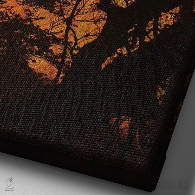 تابلو پنجرهای به طبیعت جنگلی اثر آنابل شابر - نمای نزدیک بافت بوم