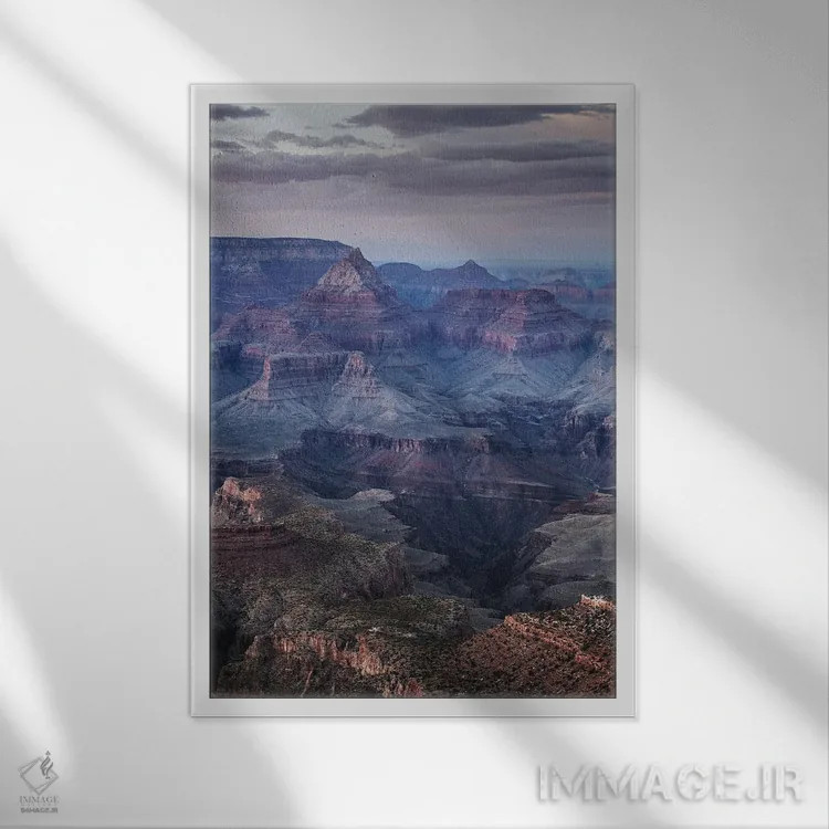 تابلو گرند کانیون در پایان روز اثر آنابل شابر - نمای قابدار سفید