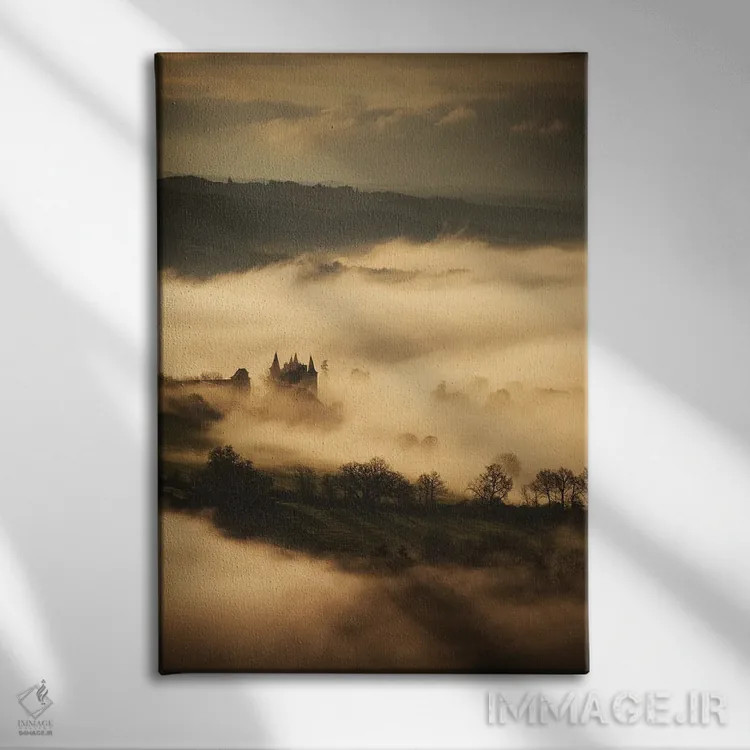 تابلو قلعهای در آسمان اثر آنابل شابر - نمای روبهرو روی دیوار