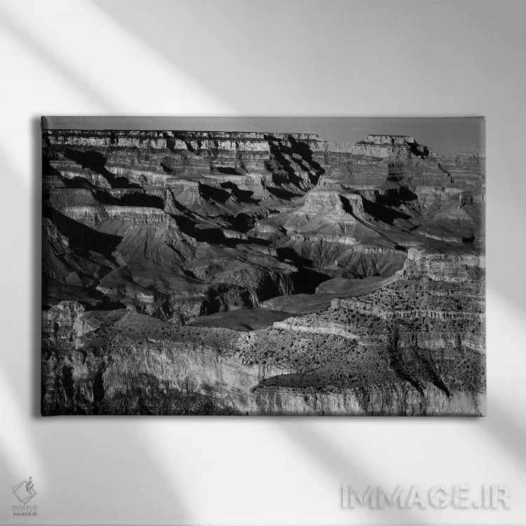 تابلو پارک ملی گرند کانیون XVI اثر انسل آدامز (عکاس طبیعت آمریکایی) - نمای روبهرو روی دیوار