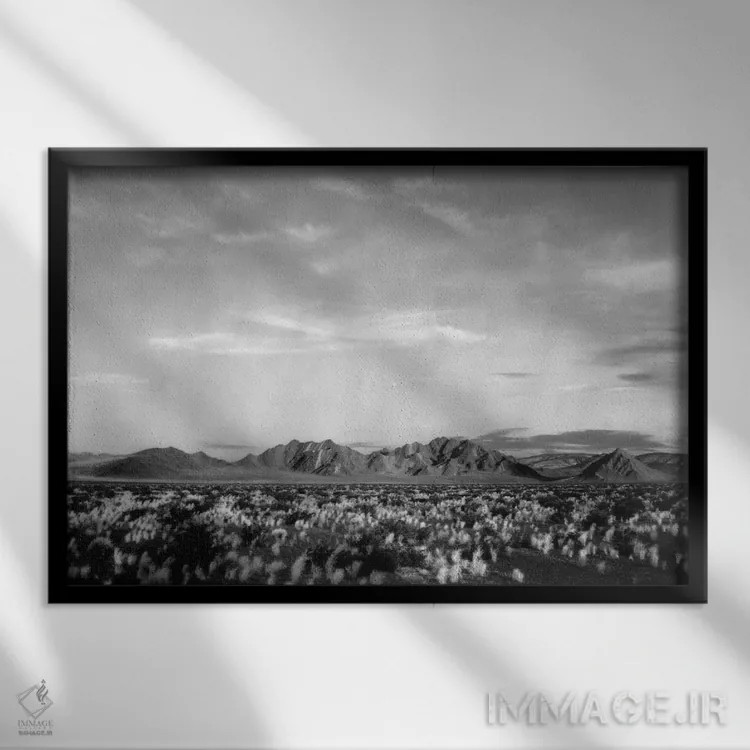 تابلو نزدیک یادبود ملی دره مرگ اثر انسل آدامز (عکاس طبیعت آمریکایی) - نمای قابدار مشکی