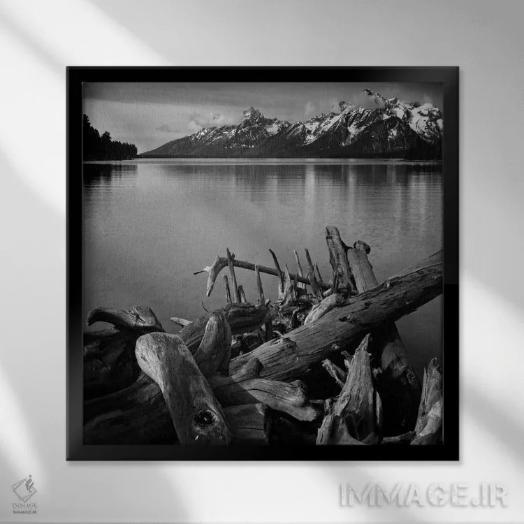 تابلو بدون عنوان اثر انسل آدامز (عکاس طبیعت آمریکایی) - نمای قابدار مشکی