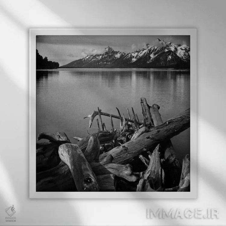 تابلو بدون عنوان اثر انسل آدامز (عکاس طبیعت آمریکایی) - نمای قابدار سفید