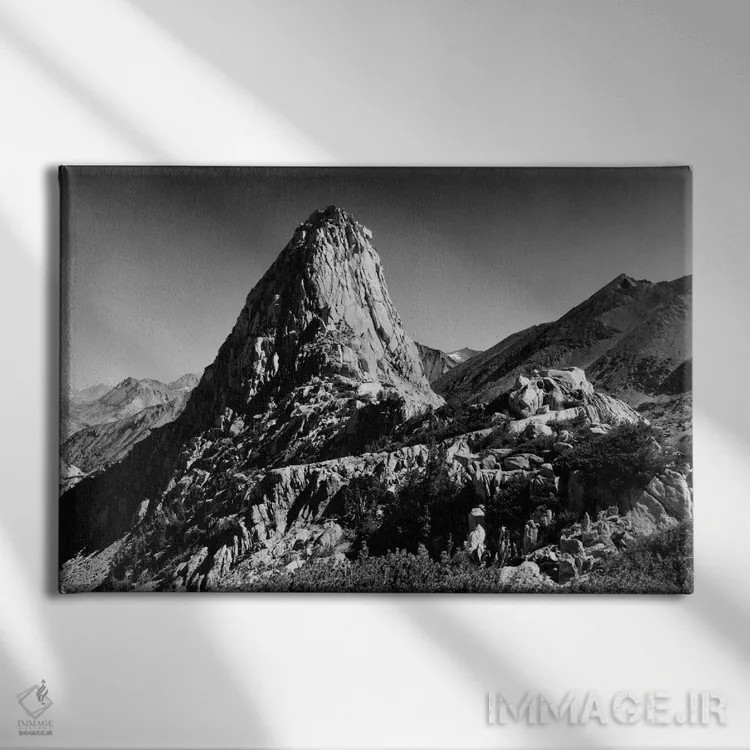 تابلو قله فین اثر انسل آدامز (عکاس طبیعت آمریکایی) - نمای روبهرو روی دیوار