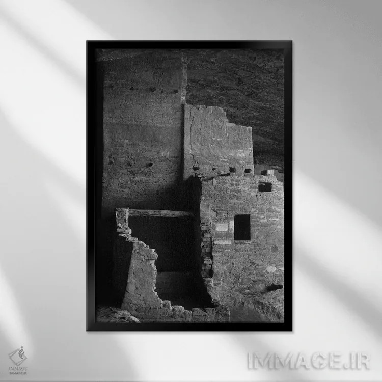 تابلو Mesa Verde National Park,کلیف پالاس، پارک ملی مسا ورده اثر انسل آدامز (عکاس طبیعت آمریکایی) - نمای قابدار مشکی