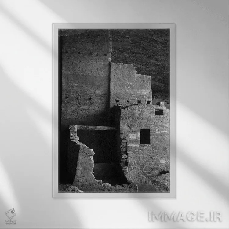 تابلو Mesa Verde National Park,کلیف پالاس، پارک ملی مسا ورده اثر انسل آدامز (عکاس طبیعت آمریکایی) - نمای قابدار سفید
