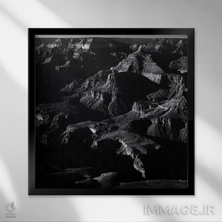 تابلو گرند کانیون اثر انسل آدامز (عکاس طبیعت آمریکایی) - نمای قابدار مشکی