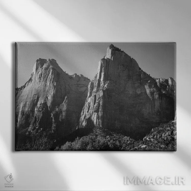 تابلو Zion National Park,محوطه پاتریارکها، پارک ملی زایان اثر انسل آدامز (عکاس طبیعت آمریکایی) - نمای روبهرو روی دیوار