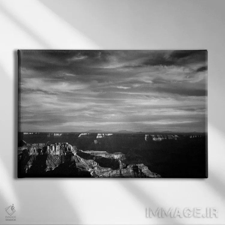 تابلو 1941,گرند کانیون از لبه شمالی، ۱۹۴۱ اثر انسل آدامز (عکاس طبیعت آمریکایی) - نمای روبهرو روی دیوار