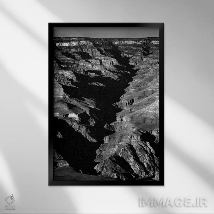 تابلو 1941,گرند کانیون از لبه جنوبی، ۱۹۴۱ اثر انسل آدامز (عکاس طبیعت آمریکایی) - نمای قابدار مشکی