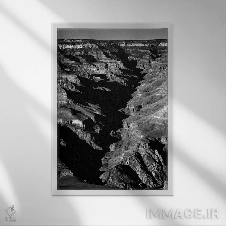 تابلو 1941,گرند کانیون از لبه جنوبی، ۱۹۴۱ اثر انسل آدامز (عکاس طبیعت آمریکایی) - نمای قابدار سفید