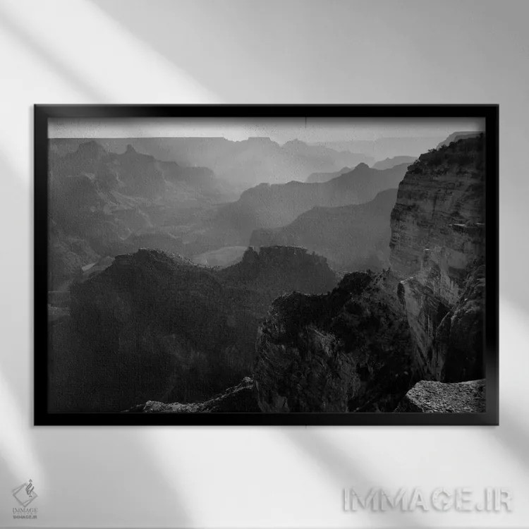 تابلو پارک ملی گرند کانیون I اثر انسل آدامز (عکاس طبیعت آمریکایی) - نمای قابدار مشکی