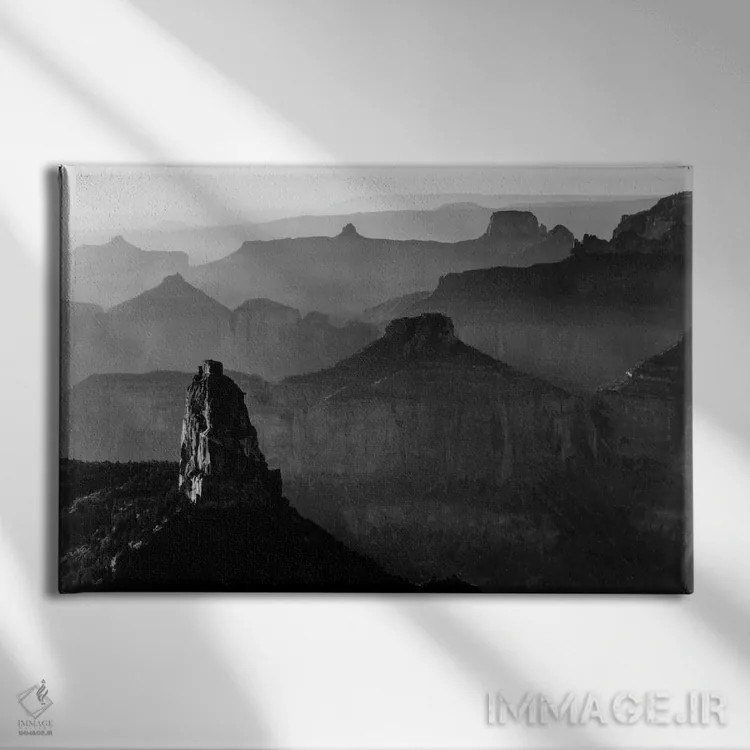 تابلو پارک ملی گرند کانیون III اثر انسل آدامز (عکاس طبیعت آمریکایی) - نمای روبهرو روی دیوار