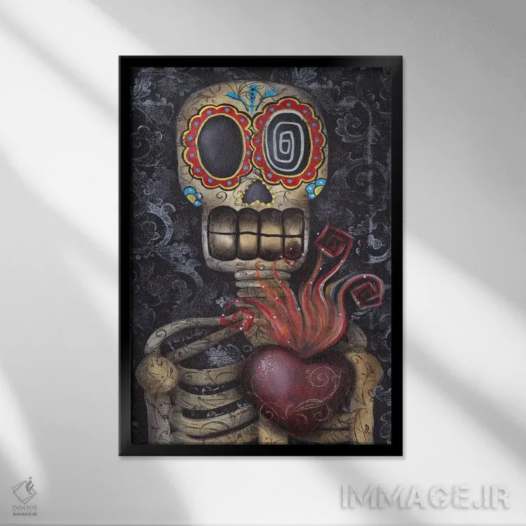 تابلو قلب مقدس اثر ابریل آندراده - نمای قابدار مشکی