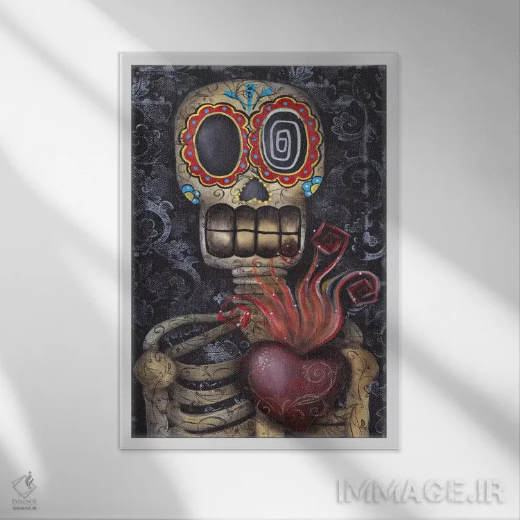 تابلو قلب مقدس اثر ابریل آندراده - نمای قابدار سفید