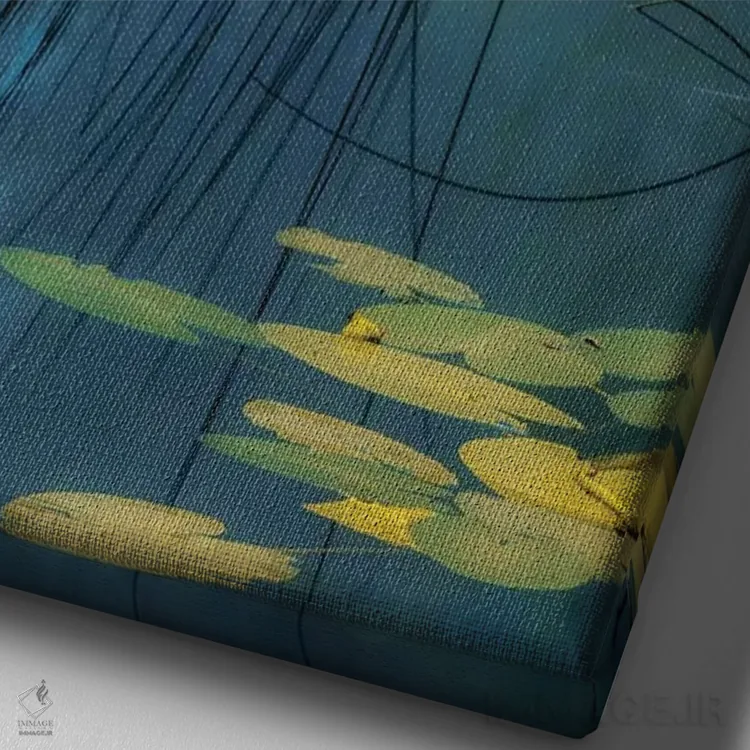 تابلو آکوا (رنگ آبی سبز) اثر آندریاس آجازی - نمای نزدیک بافت بوم