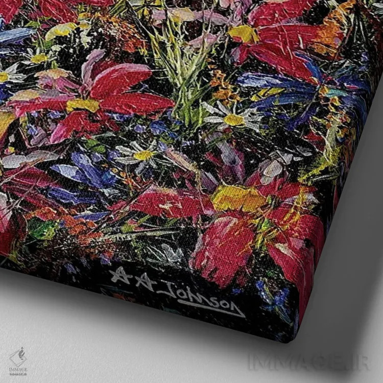 تابلو باغ مخفی اثر اندرو آلن جانسون - نمای نزدیک بافت بوم