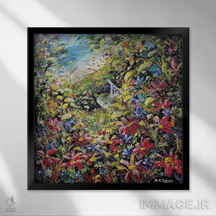 تابلو باغ مخفی اثر اندرو آلن جانسون - نمای قابدار مشکی