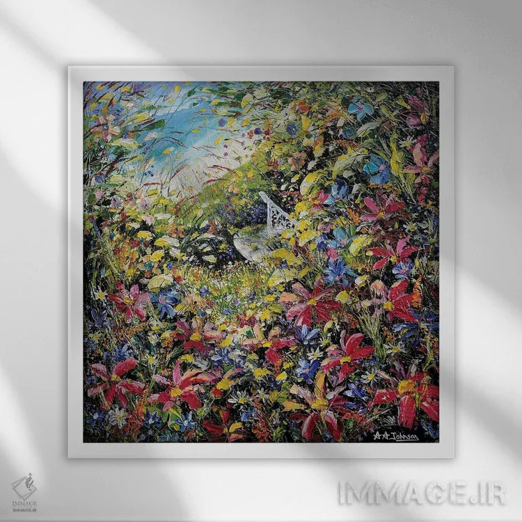 تابلو باغ مخفی اثر اندرو آلن جانسون - نمای قابدار سفید