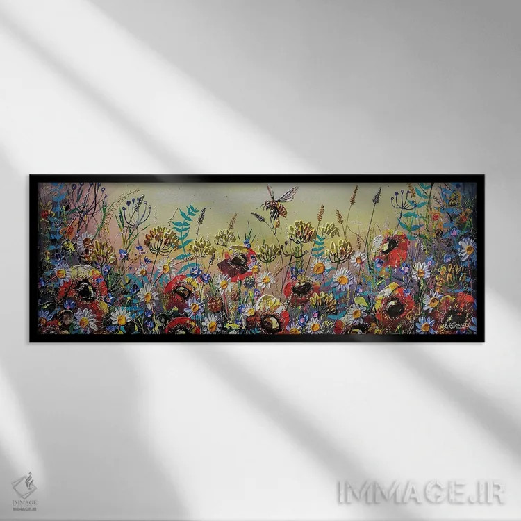 تابلو لذتهای گل بابونه اثر اندرو آلن جانسون - نمای قابدار مشکی