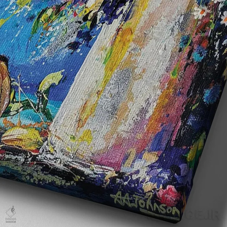 تابلو شادی بزرگ اثر اندرو آلن جانسون - نمای نزدیک بافت بوم