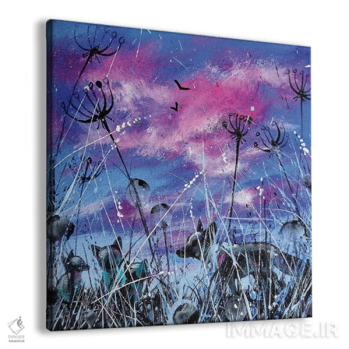 تابلو روباه غروب با تولهها اثر اندرو آلن جانسون - نمای پرسپکتیو محصول