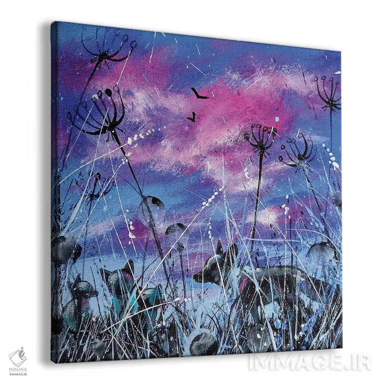 تابلو روباه غروب با تولهها اثر اندرو آلن جانسون - نمای پرسپکتیو محصول