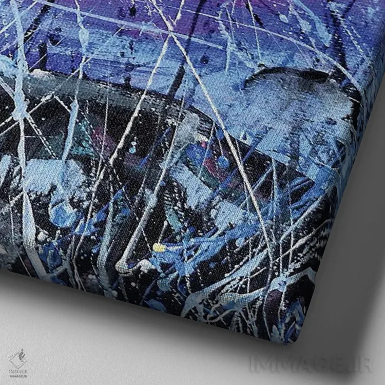 تابلو روباه غروب با تولهها اثر اندرو آلن جانسون - نمای نزدیک بافت بوم