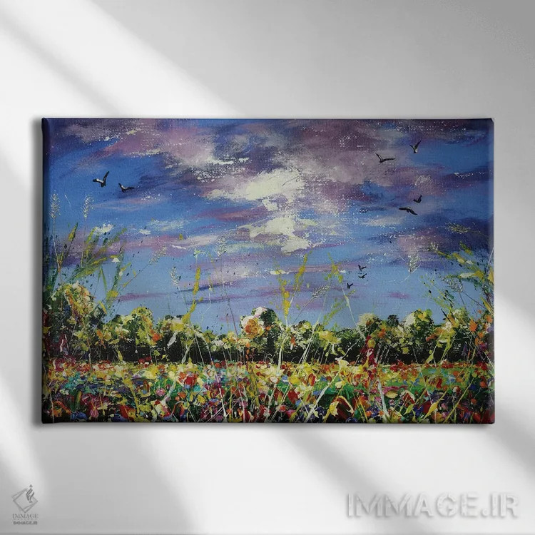 تابلو مزرعه تابستانی اثر اندرو آلن جانسون - نمای روبهرو روی دیوار