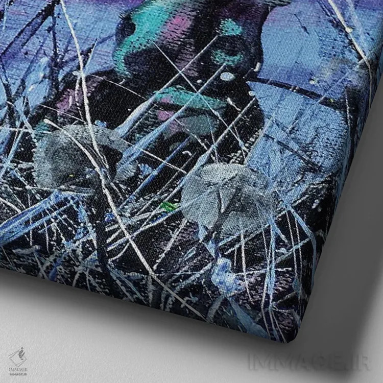 تابلو خرگوشهای غروب اثر اندرو آلن جانسون - نمای نزدیک بافت بوم