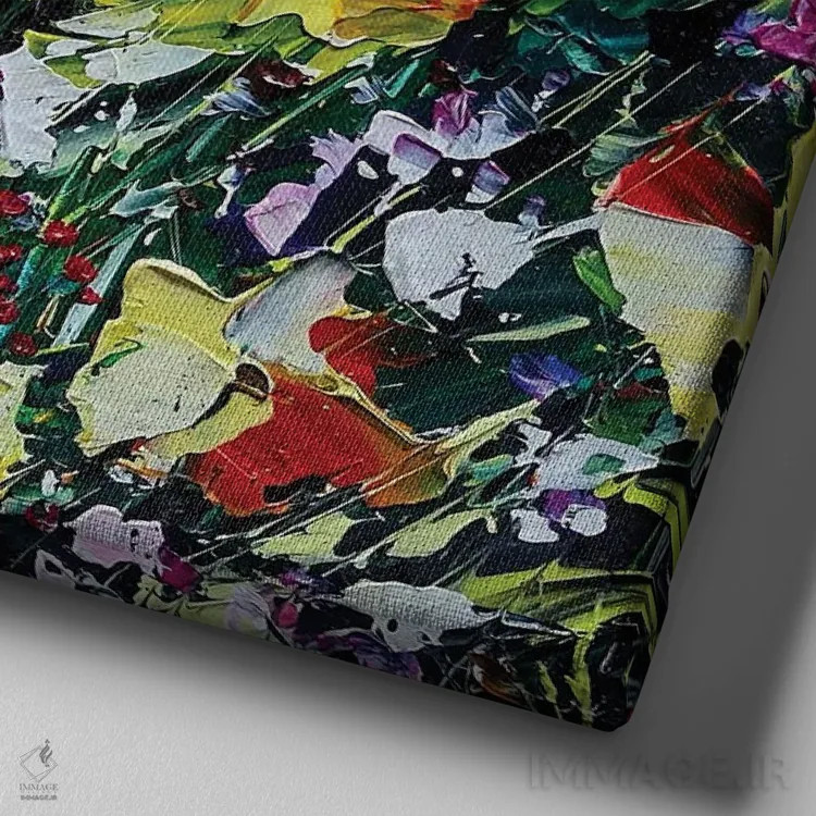 تابلو سلام بر زرد II اثر اندرو آلن جانسون - نمای نزدیک بافت بوم