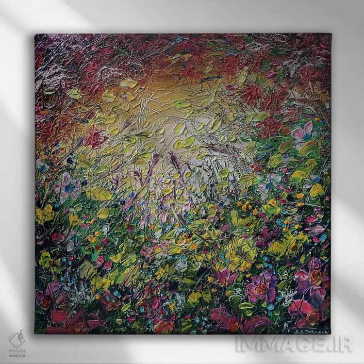 تابلو چمنزار مدیتیشن اثر اندرو آلن جانسون - نمای روبهرو روی دیوار