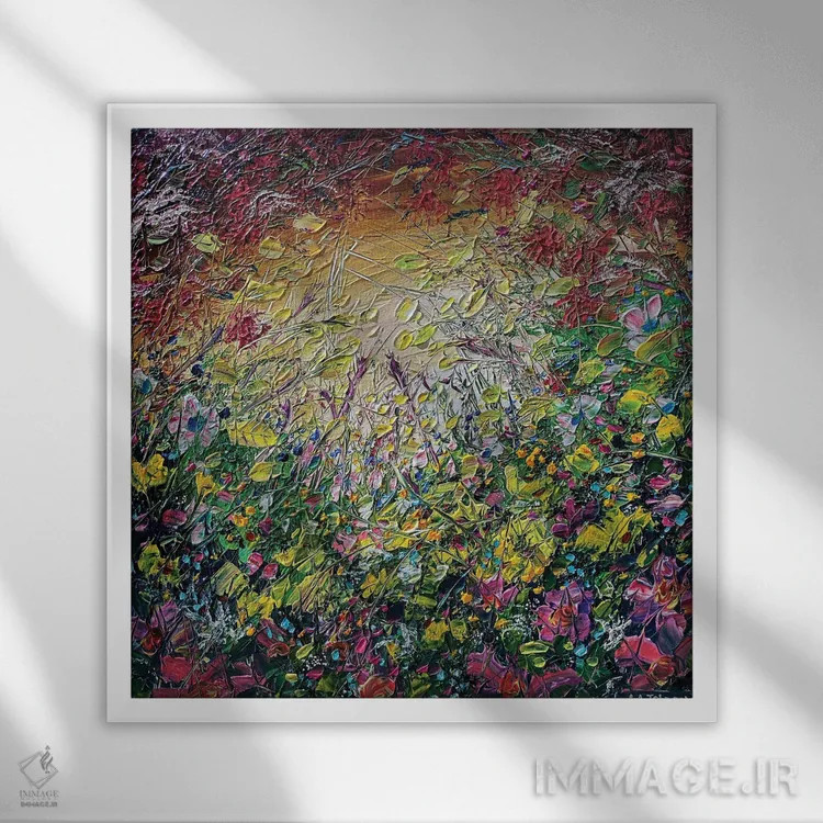 تابلو چمنزار مدیتیشن اثر اندرو آلن جانسون - نمای قابدار سفید