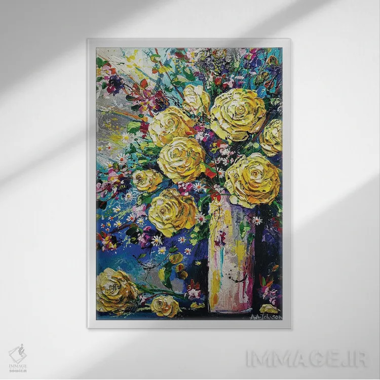 تابلو شادی فراوان اثر اندرو آلن جانسون - نمای قابدار سفید