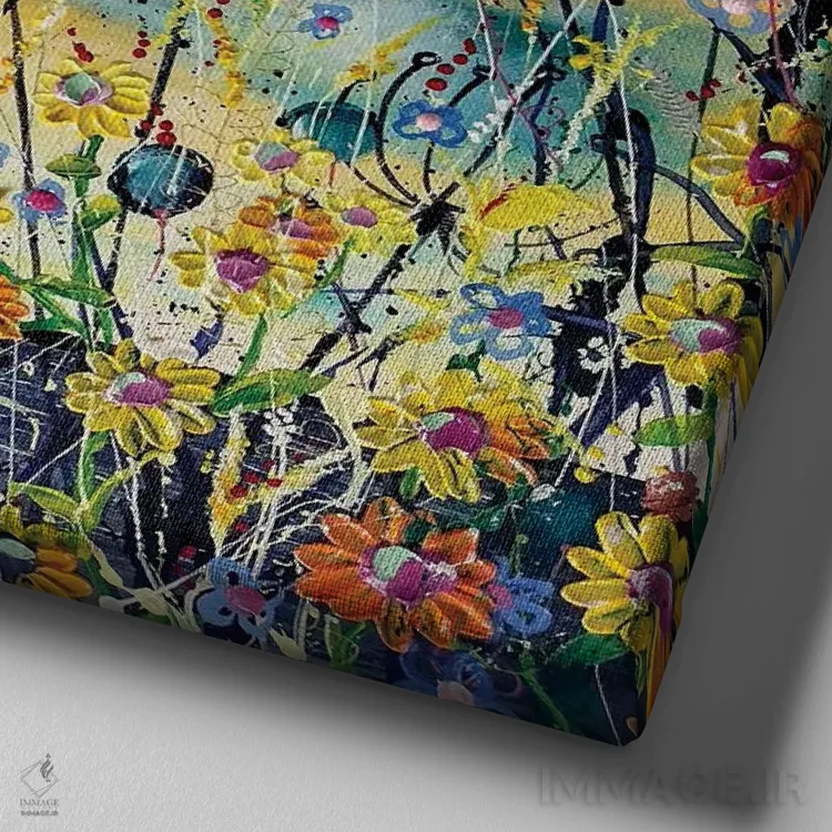 تابلو روحیهٔ آفتابی اثر اندرو آلن جانسون - نمای نزدیک بافت بوم