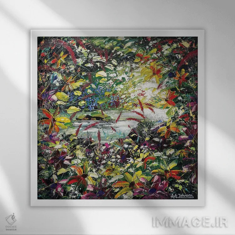 تابلو آرامش آب اثر اندرو آلن جانسون - نمای قابدار سفید