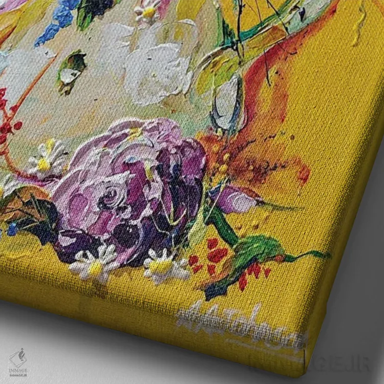 تابلو درهمآمیختگی عجیبوغریب اثر اندرو آلن جانسون - نمای نزدیک بافت بوم