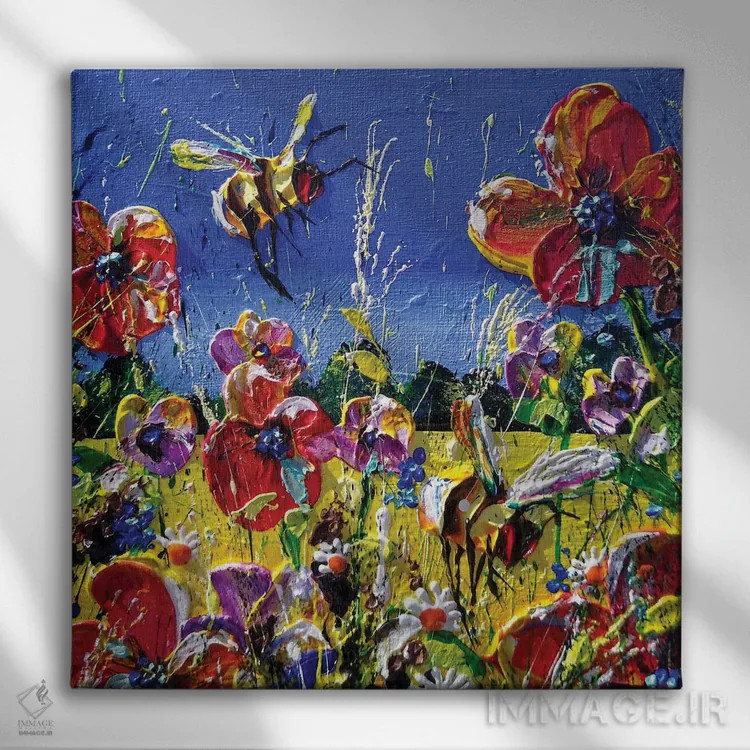 تابلو مزارع زرد اثر اندرو آلن جانسون - نمای روبهرو روی دیوار