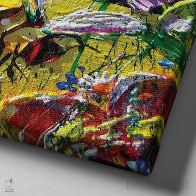 تابلو مزارع زرد اثر اندرو آلن جانسون - نمای نزدیک بافت بوم