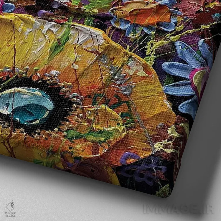 تابلو همه چیز عالی I اثر اندرو آلن جانسون - نمای نزدیک بافت بوم