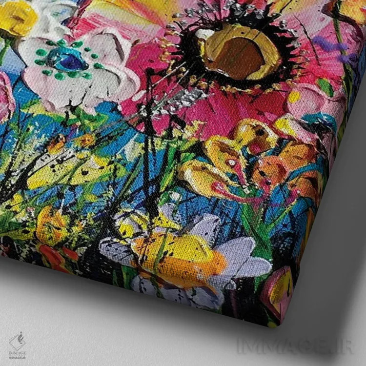 تابلو جایی که آسمان آبی به دریا میرسد اثر اندرو آلن جانسون - نمای نزدیک بافت بوم