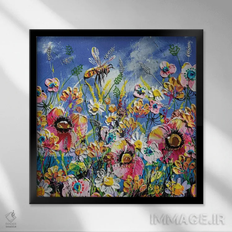 تابلو جایی که آسمان آبی به دریا میرسد اثر اندرو آلن جانسون - نمای قابدار مشکی