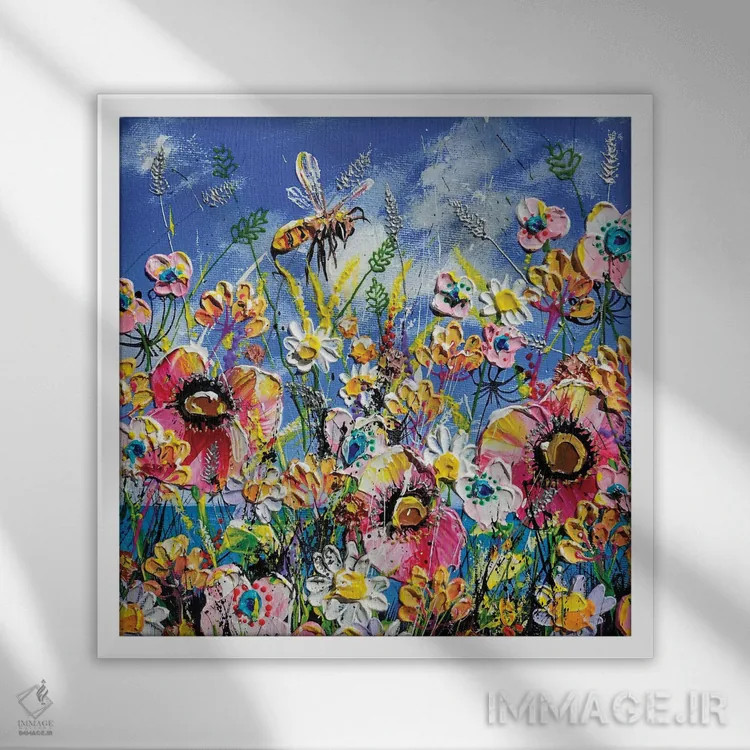 تابلو جایی که آسمان آبی به دریا میرسد اثر اندرو آلن جانسون - نمای قابدار سفید