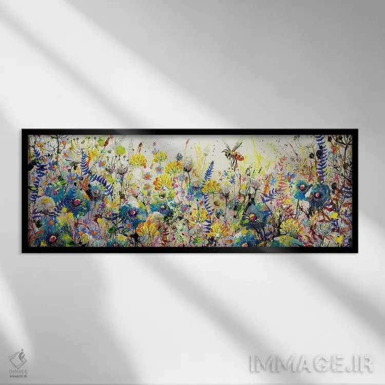 تابلو حسی برای رنگ سبزآبی اثر اندرو آلن جانسون - نمای قابدار مشکی