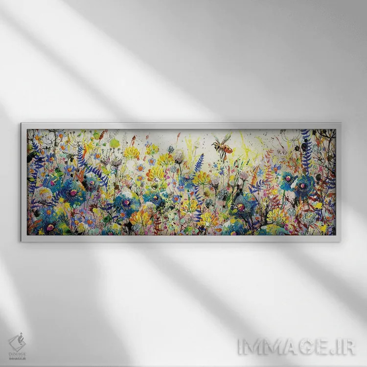 تابلو حسی برای رنگ سبزآبی اثر اندرو آلن جانسون - نمای قابدار سفید