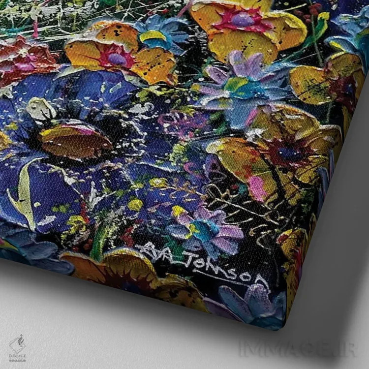 تابلو یافتن امید اثر اندرو آلن جانسون - نمای نزدیک بافت بوم