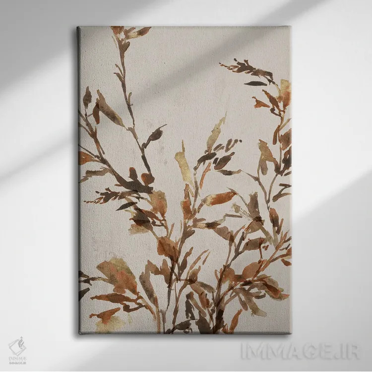 تابلو برگ طلایی I اثر آریا کِی - نمای روبهرو روی دیوار